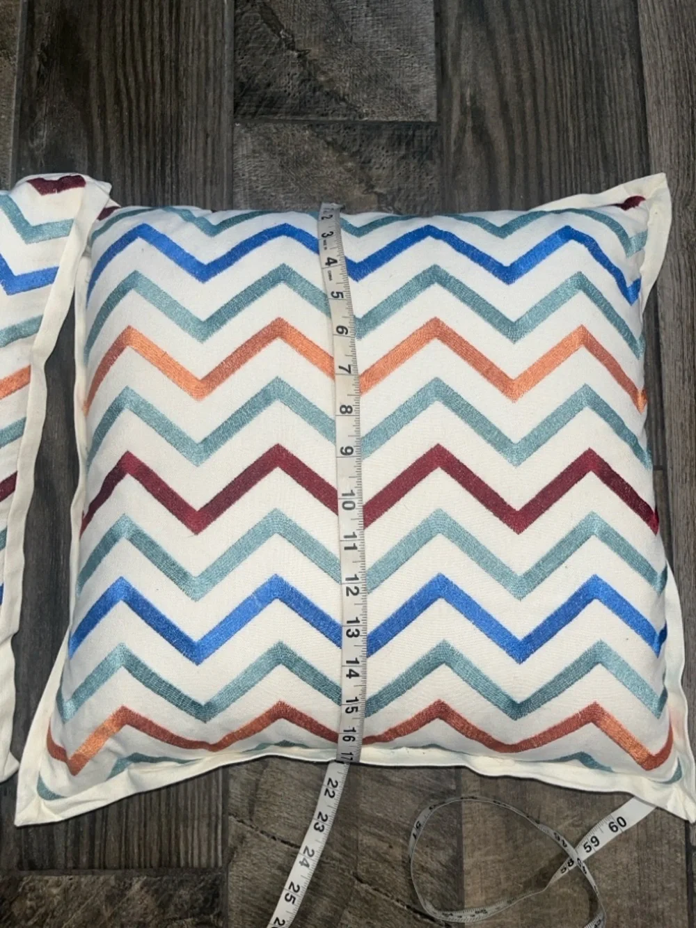 Iffat Ikhan for IMAX Decorative Designer Zigzag Chevron  Pillow Pair. Zippered.